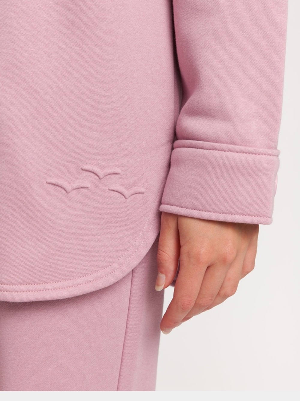Lazypants Fleece Shacket in Rose - Picture 3 of 13